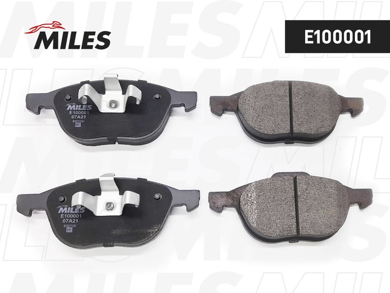 Комплект тормозных колодок, дисковый тормоз MILES E100001