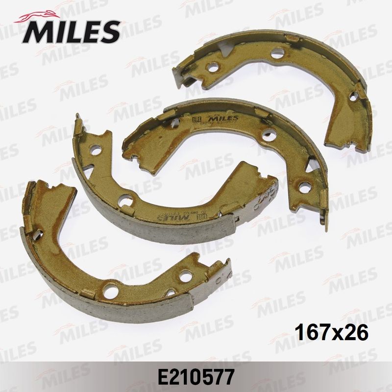 Комплект тормозных колодок, стояночная тормозная система MILES E210577