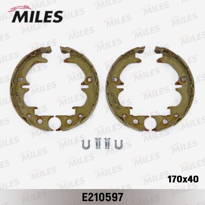 Комплект тормозных колодок, стояночная тормозная система MILES E210597