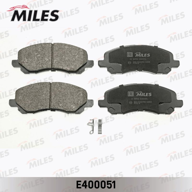 Комплект тормозных колодок, дисковый тормоз MILES E400051