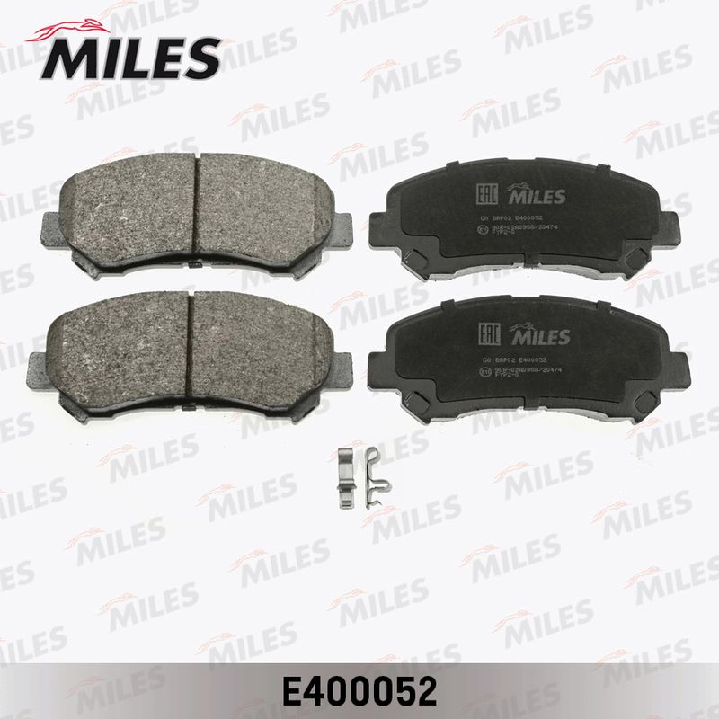Комплект тормозных колодок, дисковый тормоз MILES E400052