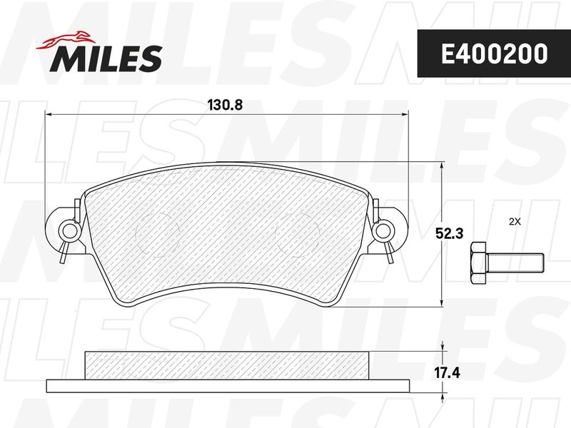 Комплект тормозных колодок, дисковый тормоз MILES E400200