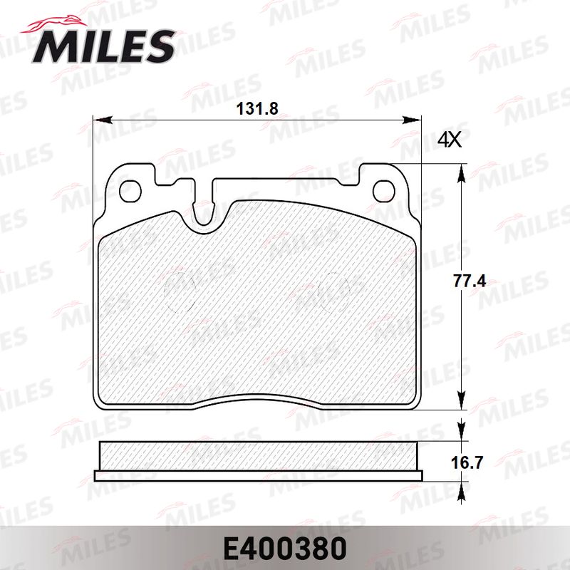 Комплект тормозных колодок, дисковый тормоз MILES E400380