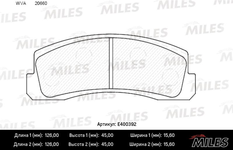 Комплект тормозных колодок, дисковый тормоз MILES E400392