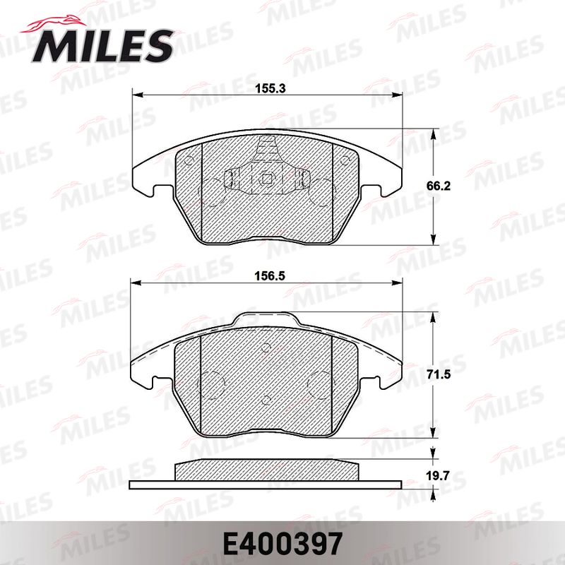 Комплект тормозных колодок, дисковый тормоз MILES E400397