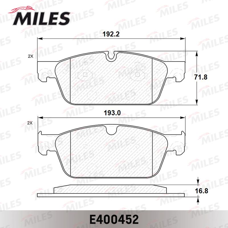 Комплект тормозных колодок, дисковый тормоз MILES E400452