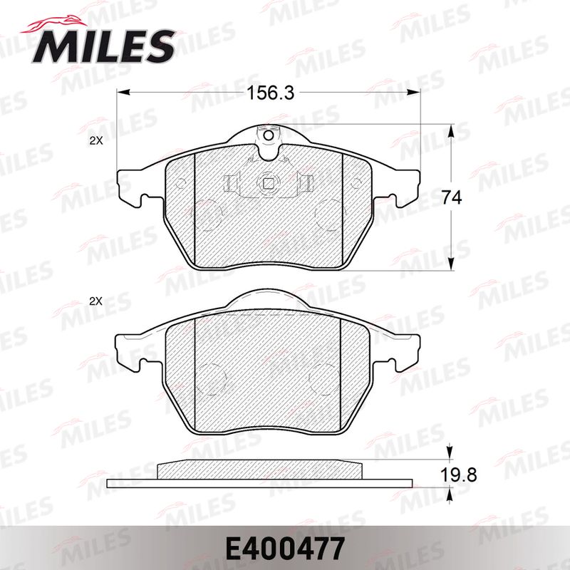 Комплект тормозных колодок, дисковый тормоз MILES E400477