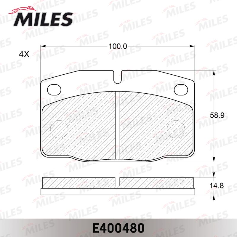 Комплект тормозных колодок, дисковый тормоз MILES E400480