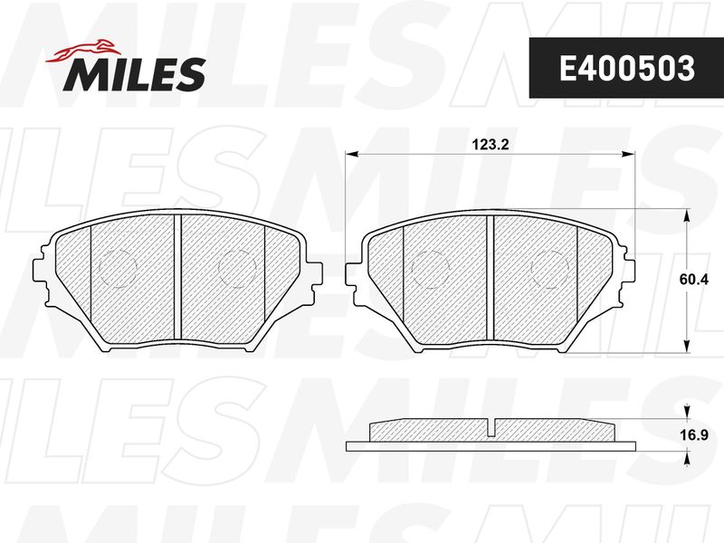Комплект тормозных колодок, дисковый тормоз MILES E400503