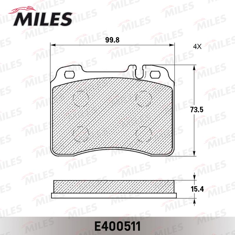 Комплект тормозных колодок, дисковый тормоз MILES E400511