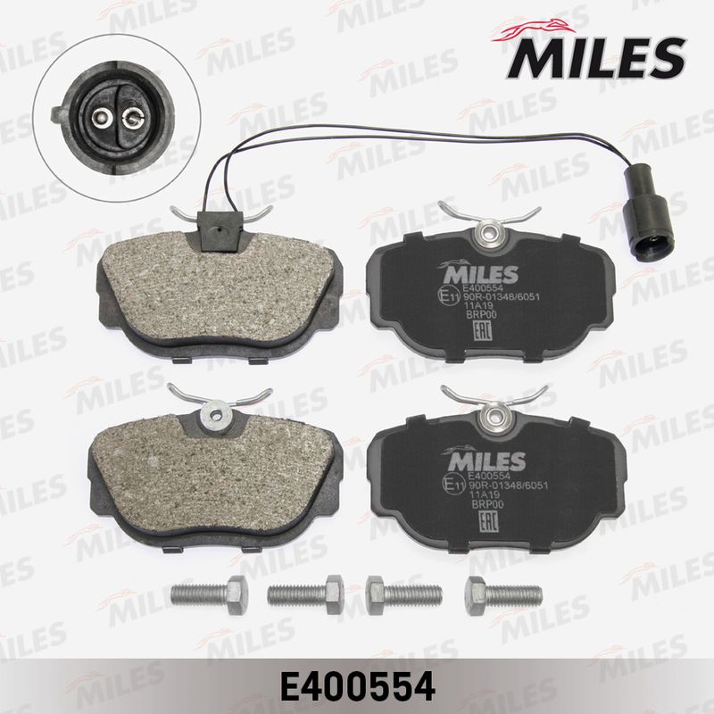 Комплект тормозных колодок, дисковый тормоз MILES E400554