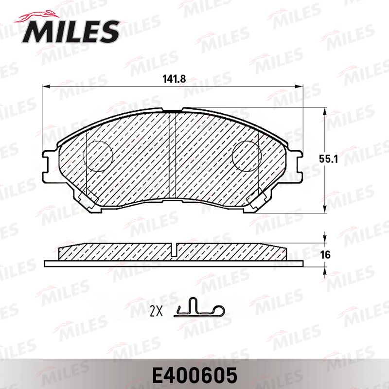 Комплект тормозных колодок, дисковый тормоз MILES E400605