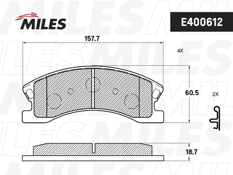 Комплект тормозных колодок, дисковый тормоз MILES E400612