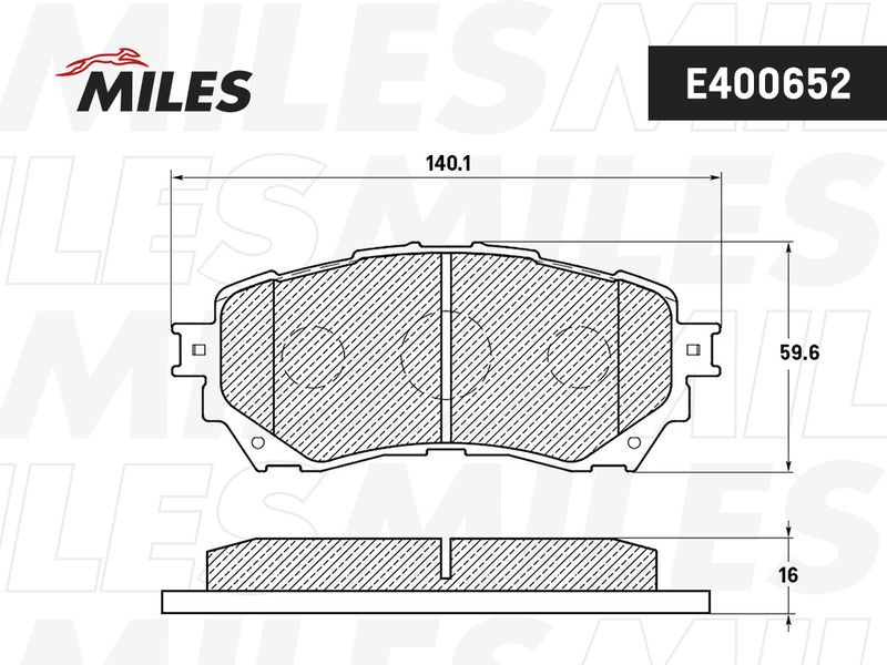 Комплект тормозных колодок, дисковый тормоз MILES E400652