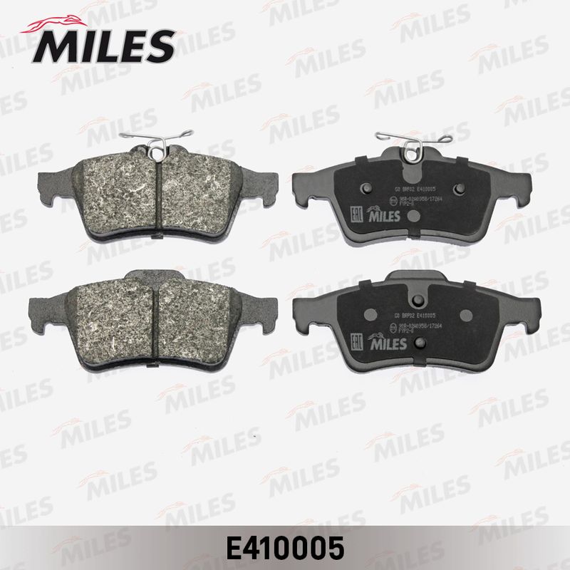 Комплект тормозных колодок, дисковый тормоз MILES E410005