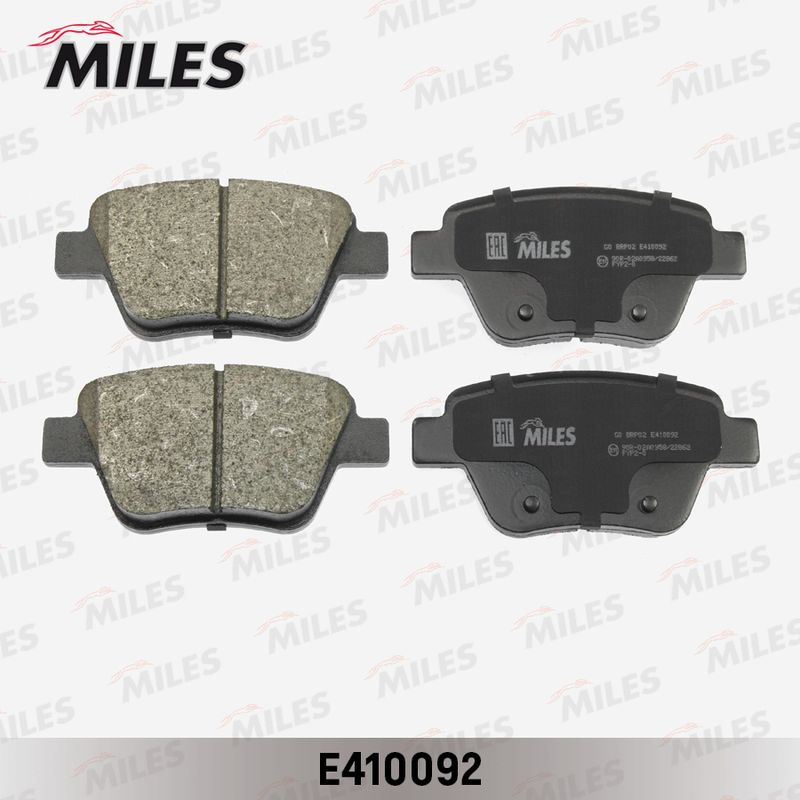 Комплект тормозных колодок, дисковый тормоз MILES E410092