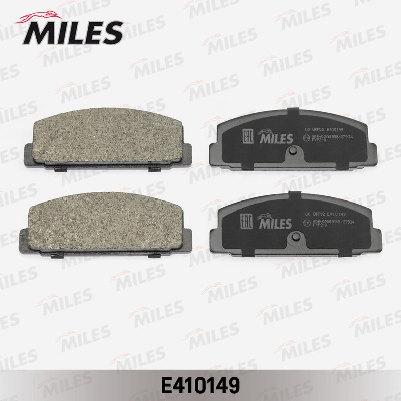 Комплект тормозных колодок, дисковый тормоз MILES E410149