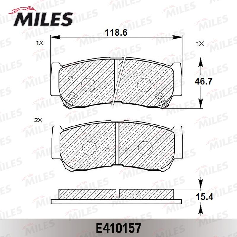 Комплект тормозных колодок, дисковый тормоз MILES E410157