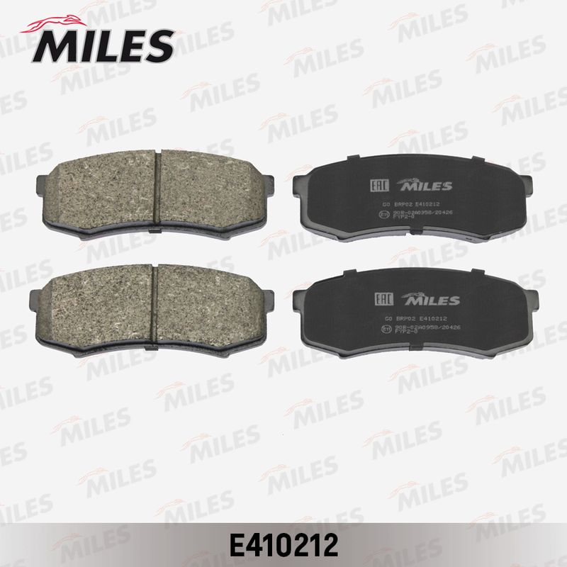 Комплект тормозных колодок, дисковый тормоз MILES E410212