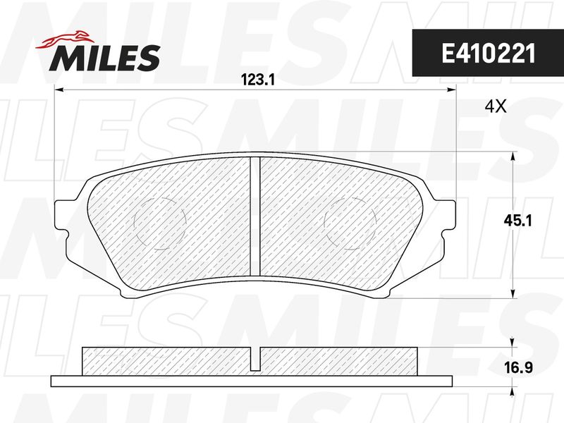 Комплект тормозных колодок, дисковый тормоз MILES E410221