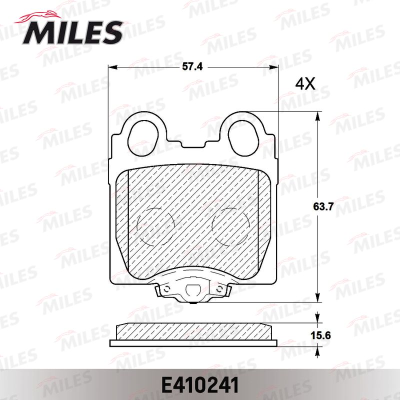 Комплект тормозных колодок, дисковый тормоз MILES E410241