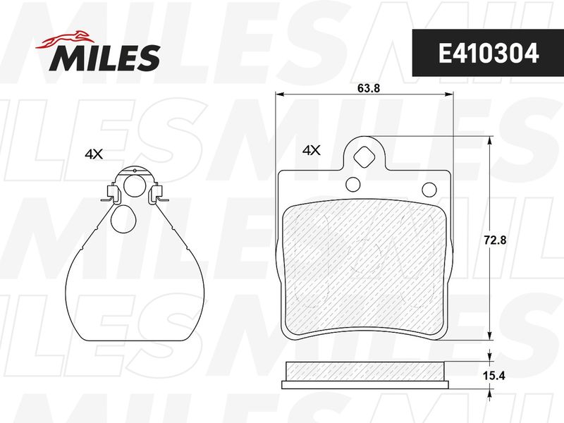 Комплект тормозных колодок, дисковый тормоз MILES E410304