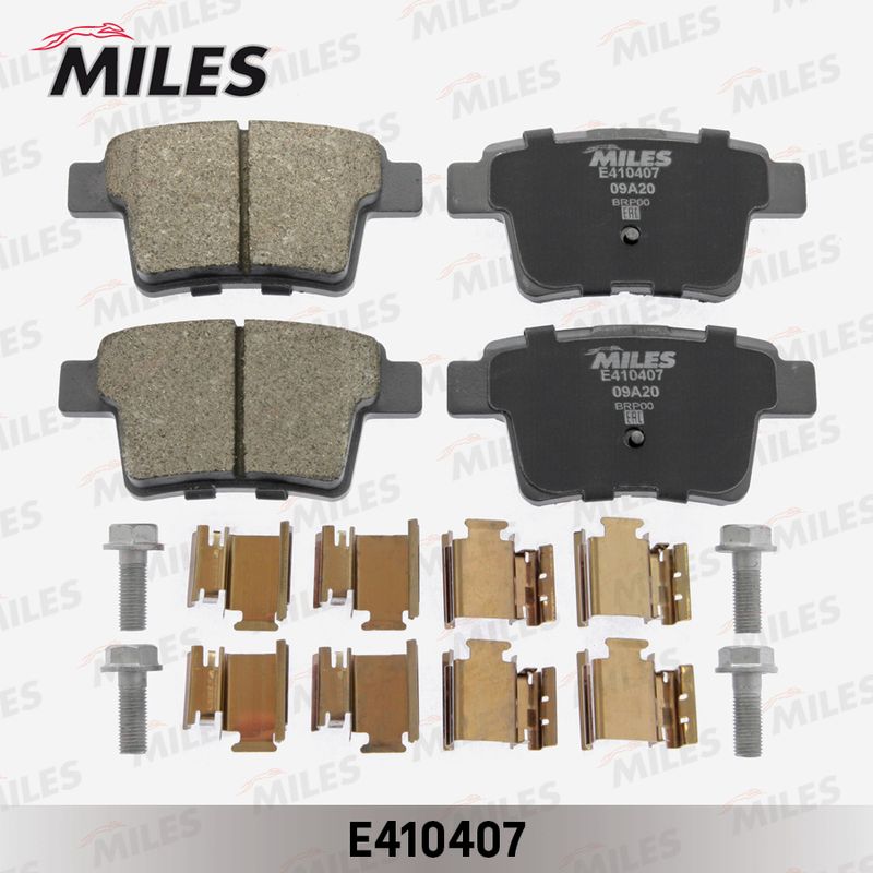 Комплект тормозных колодок, дисковый тормоз MILES E410407