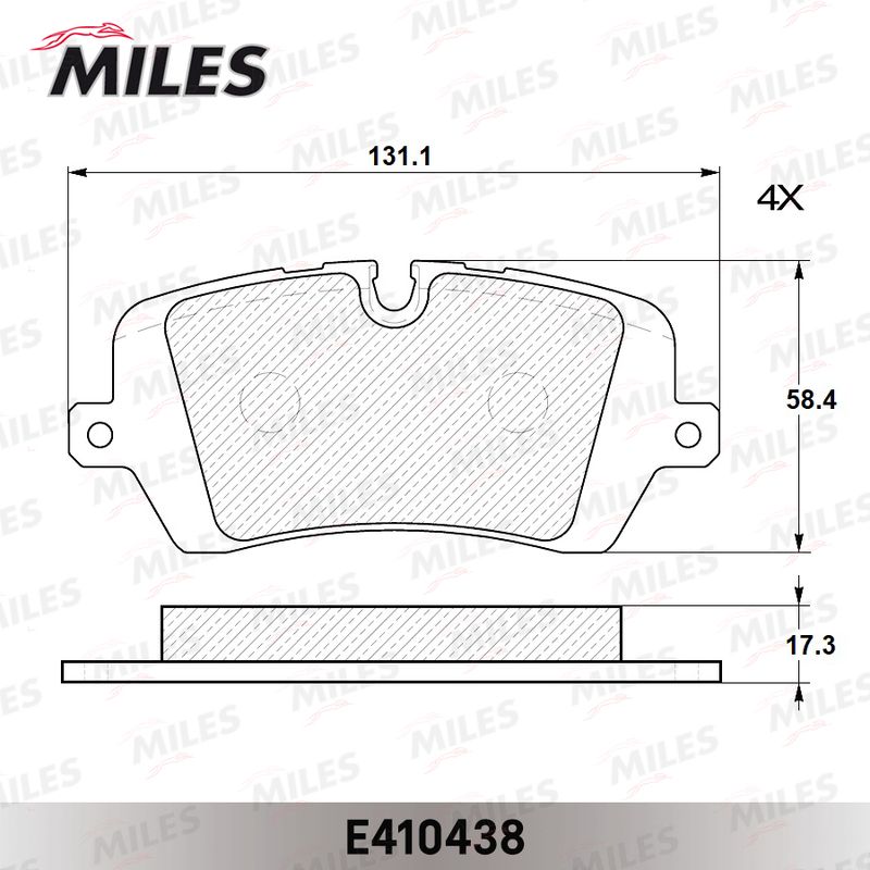 Комплект тормозных колодок, дисковый тормоз MILES E410438