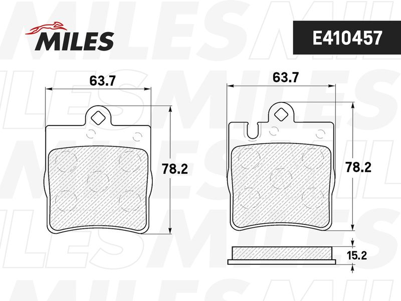 Комплект тормозных колодок, дисковый тормоз MILES E410457