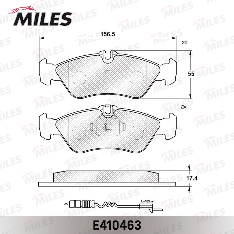 Комплект тормозных колодок, дисковый тормоз MILES E410463