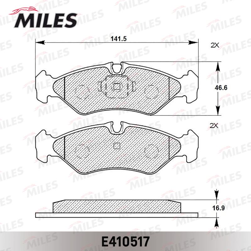 Комплект тормозных колодок, дисковый тормоз MILES E410517