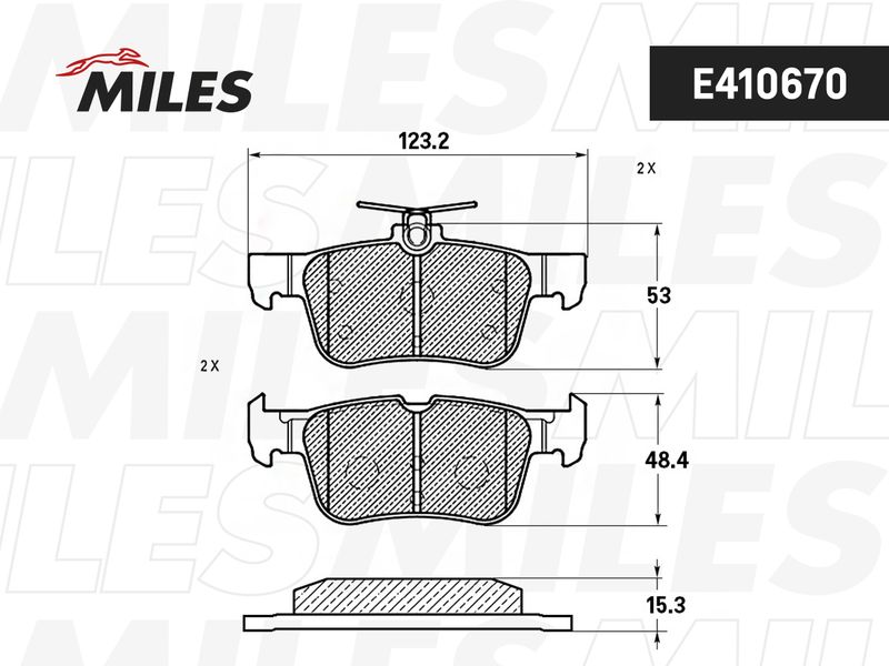 Комплект тормозных колодок, дисковый тормоз MILES E410670