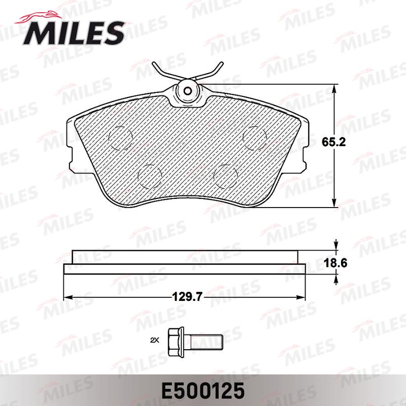 Комплект тормозных колодок, дисковый тормоз MILES E500125