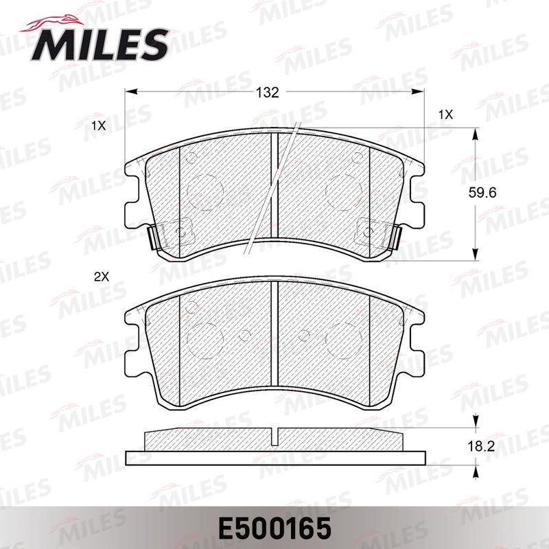 Комплект тормозных колодок, дисковый тормоз MILES E500165