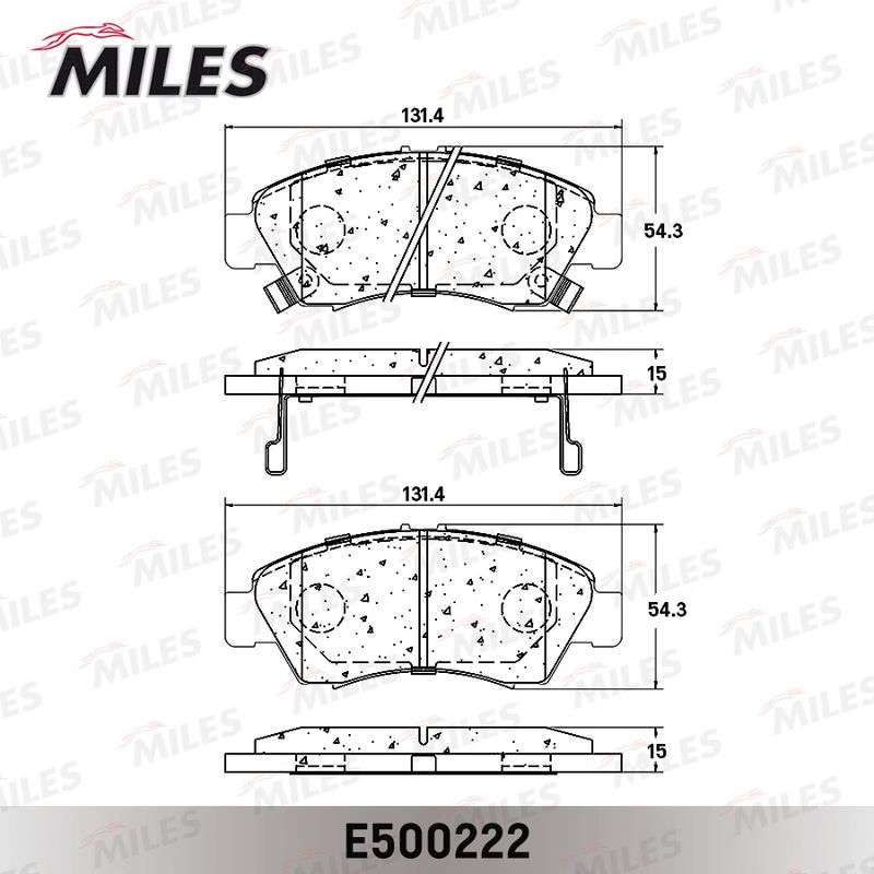 Комплект тормозных колодок, дисковый тормоз MILES E500222