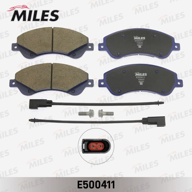 Комплект тормозных колодок, дисковый тормоз MILES E500411