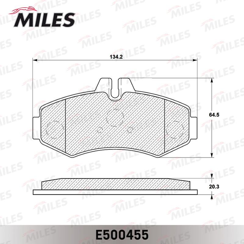 Комплект тормозных колодок, дисковый тормоз MILES E500455