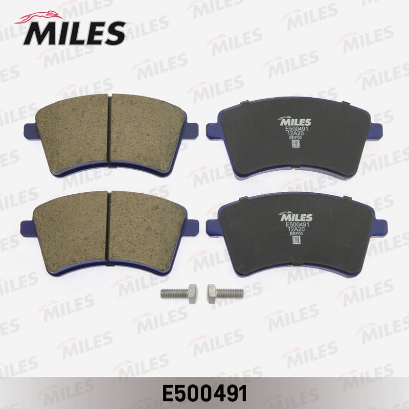 Комплект тормозных колодок, дисковый тормоз MILES E500491