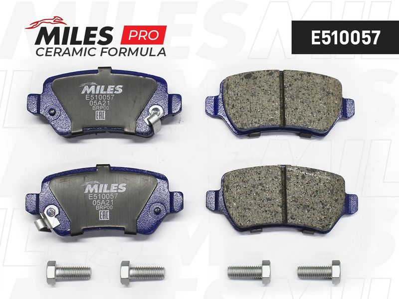 Комплект тормозных колодок, дисковый тормоз MILES E510057