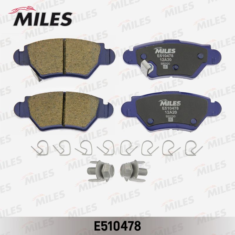Комплект тормозных колодок, дисковый тормоз MILES E510478