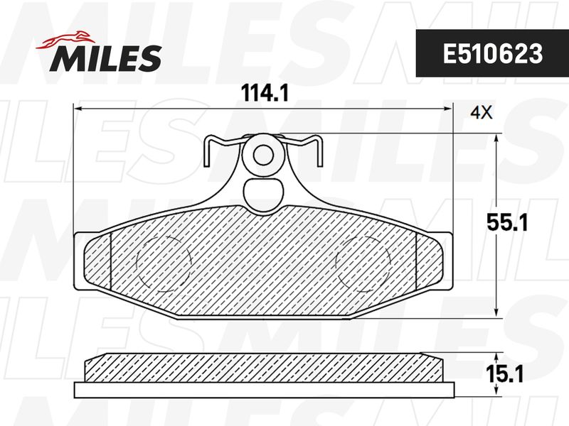 Комплект тормозных колодок, дисковый тормоз MILES E510623