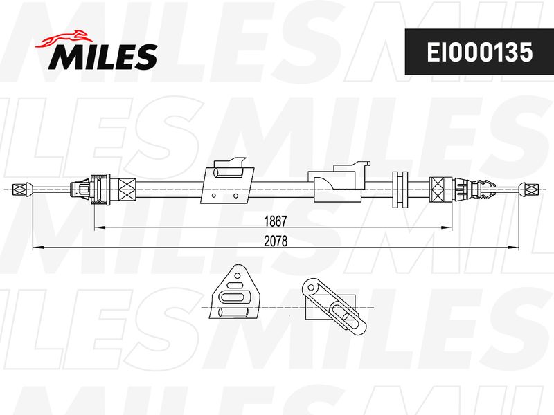 Тросик, cтояночный тормоз MILES EI000135