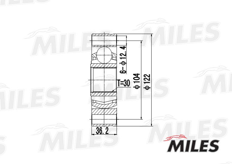 Шарнирный комплект, приводной вал MILES GA10018