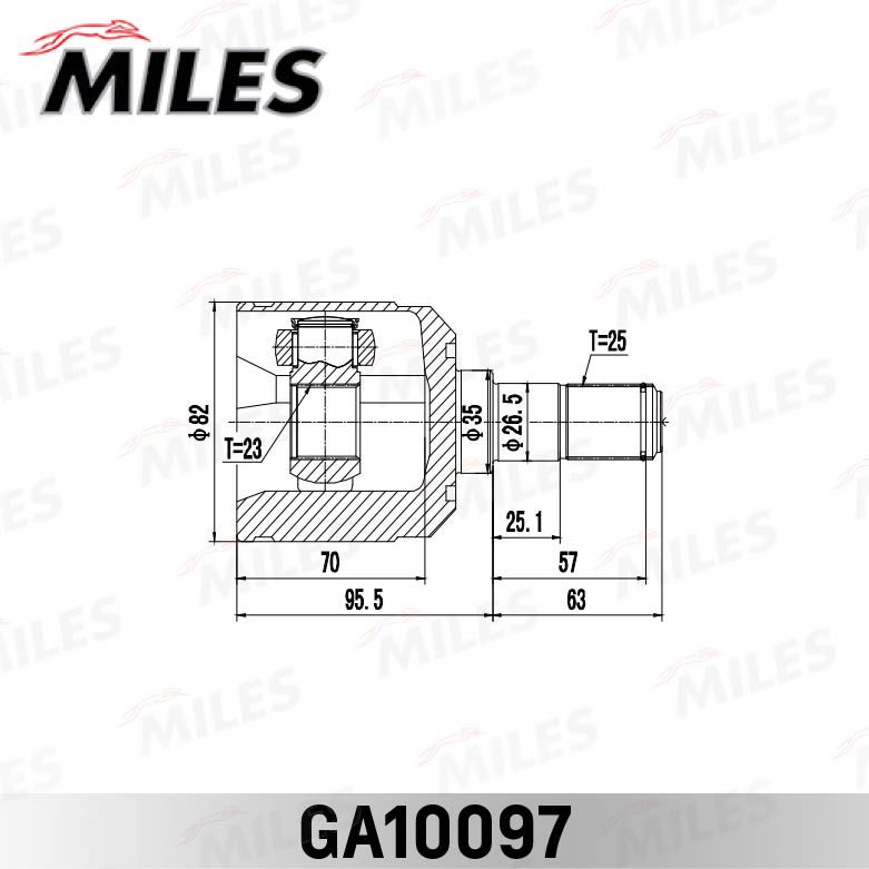 Шарнирный комплект, приводной вал MILES GA10097