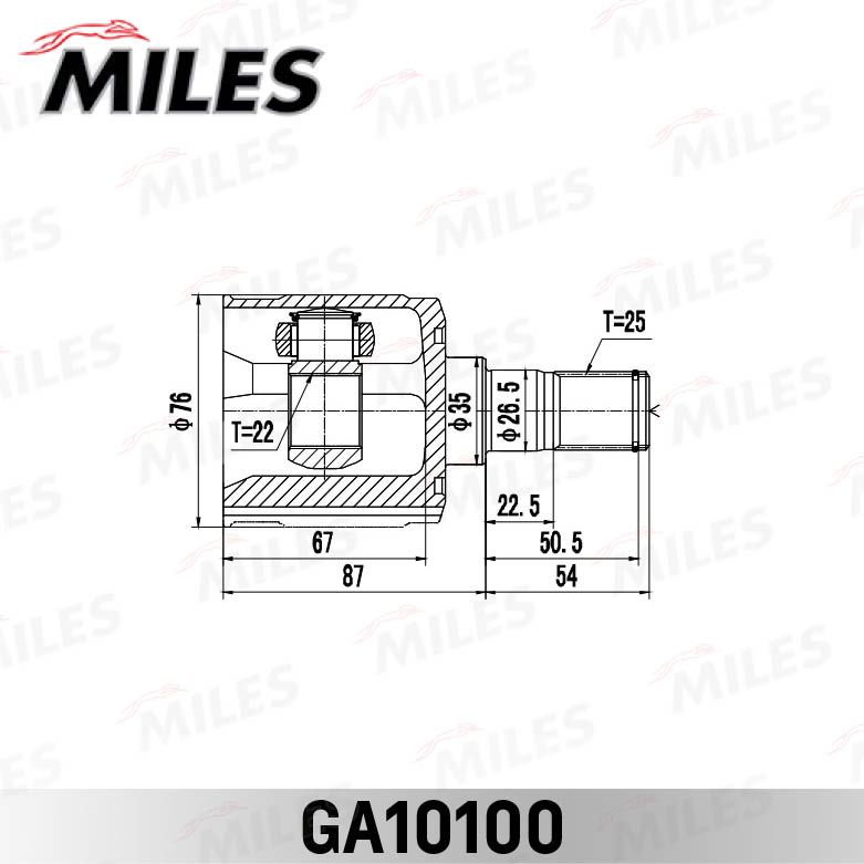 Шарнирный комплект, приводной вал MILES GA10100