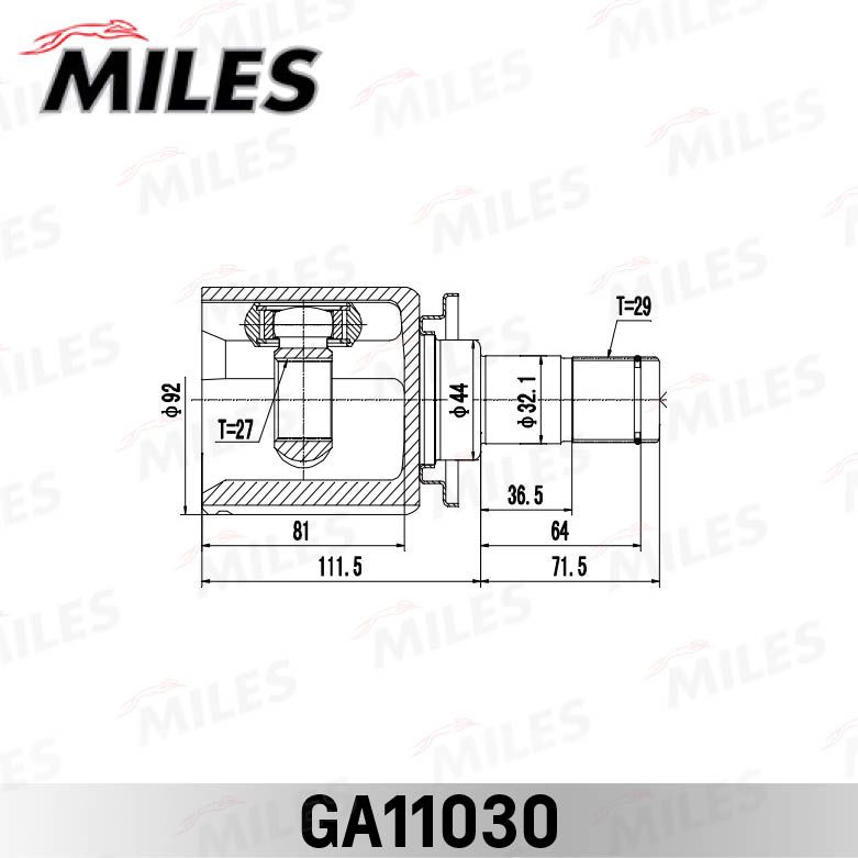Шарнирный комплект, приводной вал MILES GA11030