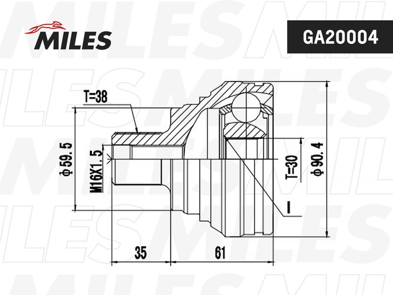 Шарнирный комплект, приводной вал MILES GA20004