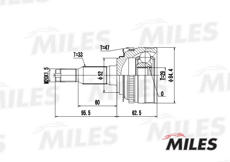 Шарнирный комплект, приводной вал MILES GA20051