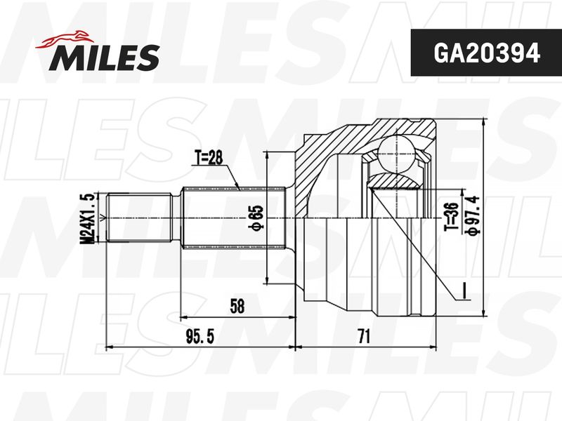 Шарнирный комплект, приводной вал MILES GA20394