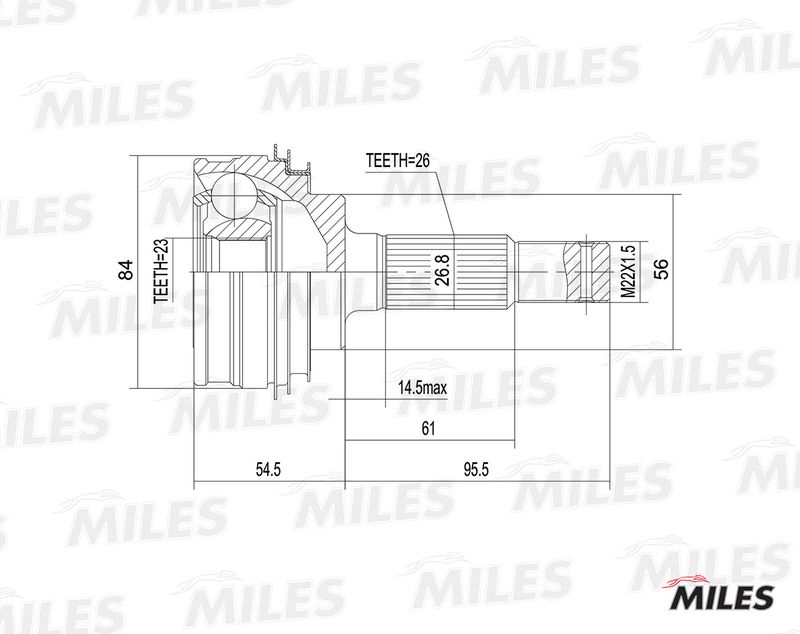Шарнирный комплект, приводной вал MILES GA20467